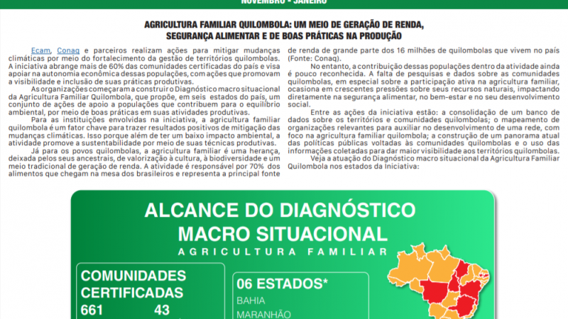 Jornal da Iniciativa da Agricultura Familiar Quilombola (Novembro-Janeiro)