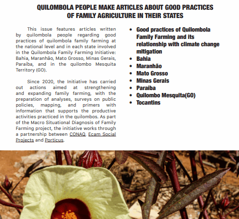 Quilombola Communities Familly Farming Initiative (Special edition)